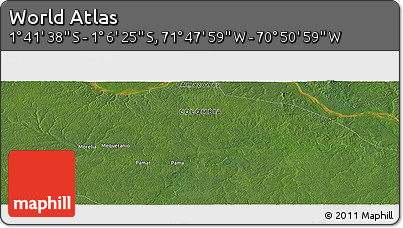 Satellite Panoramic Map of the Area around 1° 24' 2" S, 71° 19' 29" W