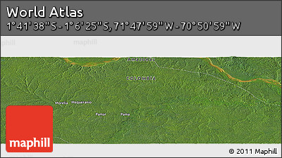 Satellite Panoramic Map of the Area around 1° 24' 2" S, 71° 19' 29" W