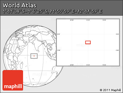 Blank Location Map of the Area around 1° 24' 2" S, 72° 19' 29" E