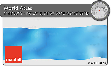 Shaded Relief Panoramic Map of the Area around 1° 24' 2" S, 72° 19' 29" E