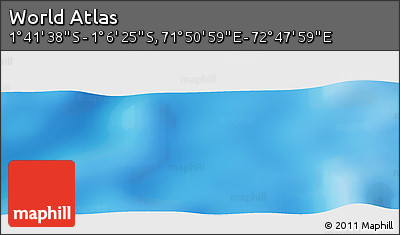 Shaded Relief Panoramic Map of the Area around 1° 24' 2" S, 72° 19' 29" E