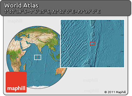 Satellite Location Map of the Area around 1° 24' 2" S, 73° 10' 30" E