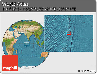 Satellite Location Map of the Area around 1° 24' 2" S, 73° 10' 30" E