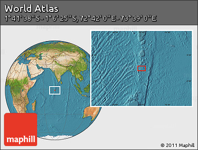 Satellite Location Map of the Area around 1° 24' 2" S, 73° 10' 30" E