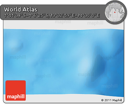 Shaded Relief 3D Map of the Area around 1° 24' 2" S, 74° 1' 30" E