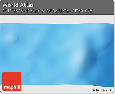 Shaded Relief 3D Map of the Area around 1° 24' 2" S, 74° 1' 30" E