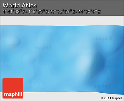 Shaded Relief 3D Map of the Area around 1° 24' 2" S, 74° 1' 30" E