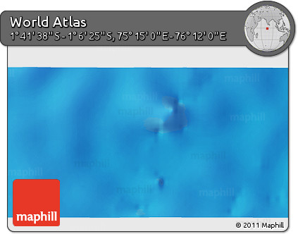 Shaded Relief 3D Map of the Area around 1° 24' 2" S, 75° 43' 29" E