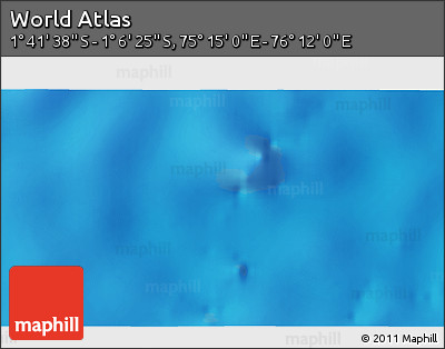 Shaded Relief 3D Map of the Area around 1° 24' 2" S, 75° 43' 29" E