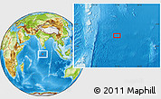 Physical Location Map of the area around 1° 24' 2" S, 77° 25' 30" E