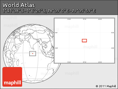 Blank Location Map of the Area around 1° 24' 2" S, 79° 7' 30" E