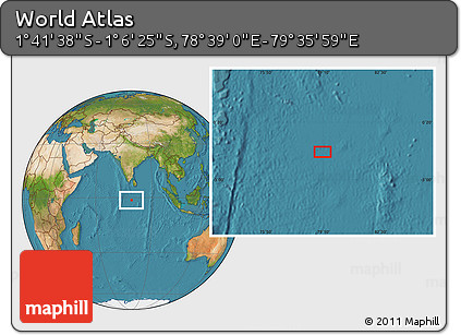 Satellite Location Map of the Area around 1° 24' 2" S, 79° 7' 30" E