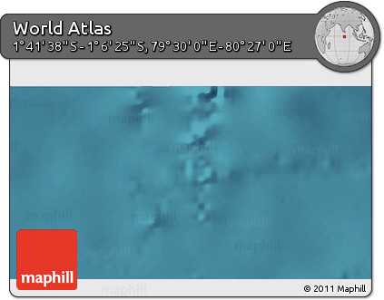 Satellite 3D Map of the Area around 1° 24' 2" S, 79° 58' 29" E