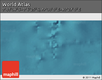 Satellite 3D Map of the Area around 1° 24' 2" S, 79° 58' 29" E
