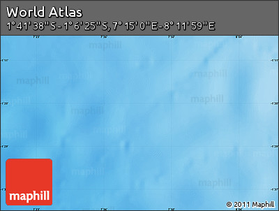 Physical Map of the Area around 1° 24' 2" S, 7° 43' 29" E