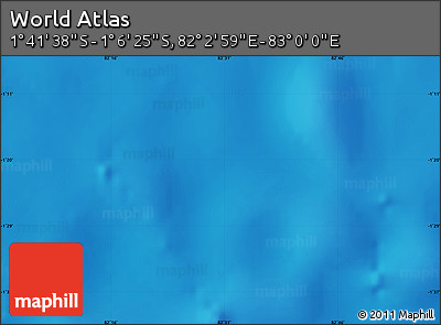 Physical Map of the Area around 1° 24' 2" S, 82° 31' 30" E