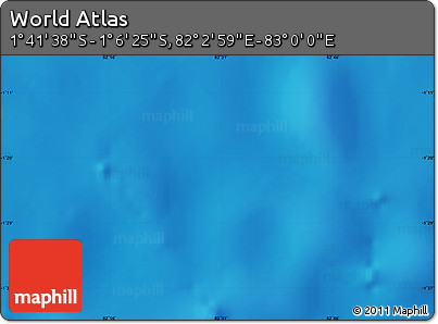 Physical Map of the Area around 1° 24' 2" S, 82° 31' 30" E