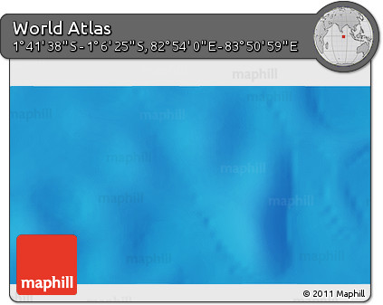 Shaded Relief 3D Map of the Area around 1° 24' 2" S, 83° 22' 30" E