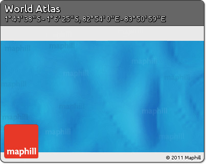 Shaded Relief 3D Map of the Area around 1° 24' 2" S, 83° 22' 30" E