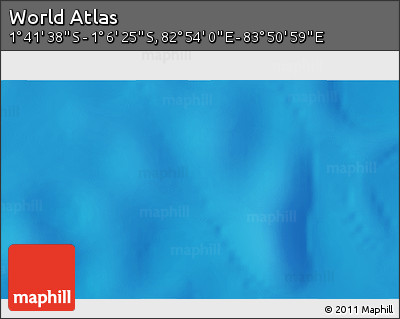 Shaded Relief 3D Map of the Area around 1° 24' 2" S, 83° 22' 30" E
