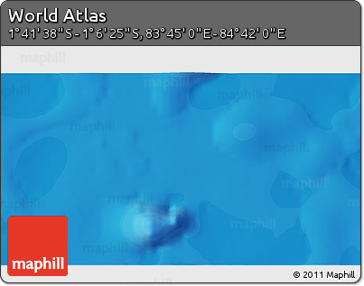 Political 3D Map of the Area around 1° 24' 2" S, 84° 13' 29" E