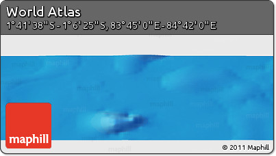 Physical Panoramic Map of the Area around 1° 24' 2" S, 84° 13' 29" E