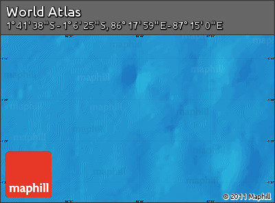 Physical Map of the Area around 1° 24' 2" S, 86° 46' 30" E