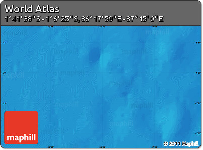 Physical Map of the Area around 1° 24' 2" S, 86° 46' 30" E