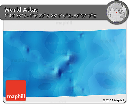 Political 3D Map of the Area around 1° 24' 2" S, 88° 28' 29" E
