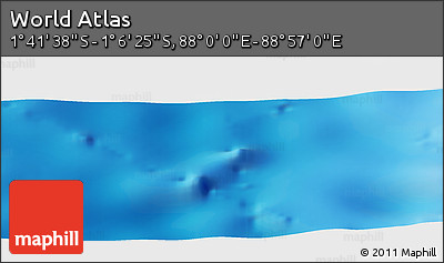 Shaded Relief Panoramic Map of the Area around 1° 24' 2" S, 88° 28' 29" E