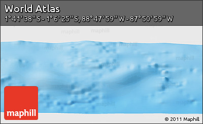 Physical Panoramic Map of the Area around 1° 24' 2" S, 88° 19' 29" W