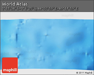 Physical 3D Map of the Area around 1° 24' 2" S, 89° 19' 29" E