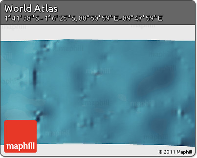 Satellite 3D Map of the Area around 1° 24' 2" S, 89° 19' 29" E