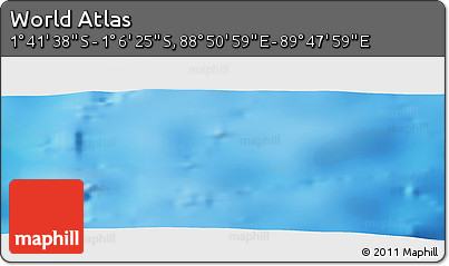 Shaded Relief Panoramic Map of the Area around 1° 24' 2" S, 89° 19' 29" E