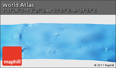 Shaded Relief Panoramic Map of the Area around 1° 24' 2" S, 89° 19' 29" E