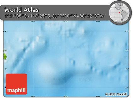 Physical Map of the Area around 1° 24' 2" S, 89° 10' 30" W