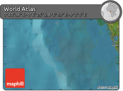 Satellite Map of the Area around 1° 24' 2" S, 8° 34' 29" E