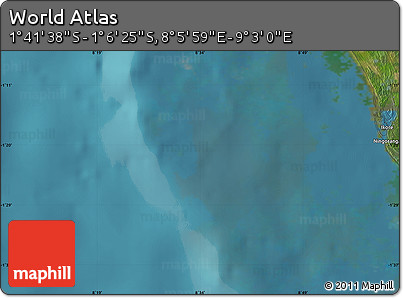 Satellite Map of the Area around 1° 24' 2" S, 8° 34' 29" E