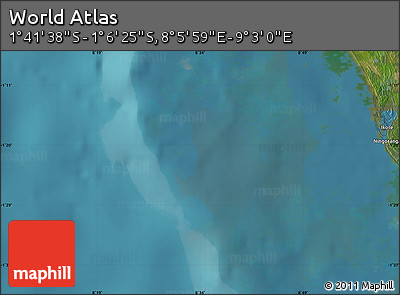 Satellite Map of the Area around 1° 24' 2" S, 8° 34' 29" E