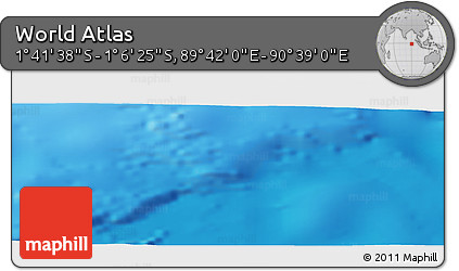 Physical Panoramic Map of the Area around 1° 24' 2" S, 90° 10' 30" E