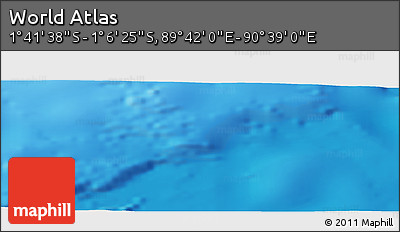 Physical Panoramic Map of the Area around 1° 24' 2" S, 90° 10' 30" E