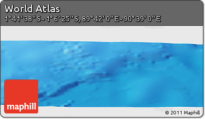 Physical Panoramic Map of the Area around 1° 24' 2" S, 90° 10' 30" E