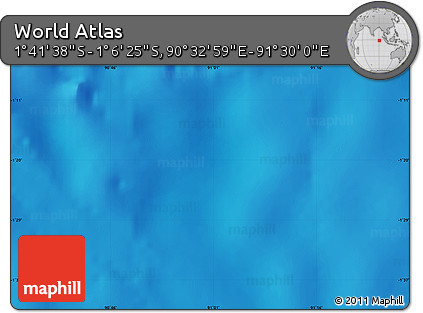Physical Map of the Area around 1° 24' 2" S, 91° 1' 30" E