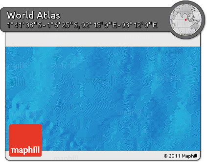 Shaded Relief 3D Map of the Area around 1° 24' 2" S, 92° 43' 29" E