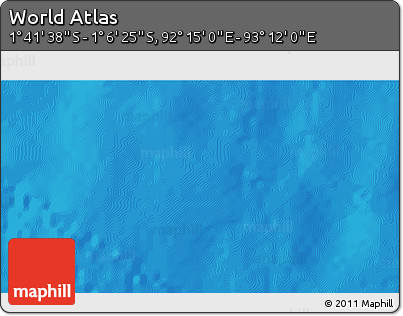 Shaded Relief 3D Map of the Area around 1° 24' 2" S, 92° 43' 29" E