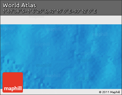 Shaded Relief 3D Map of the Area around 1° 24' 2" S, 92° 43' 29" E