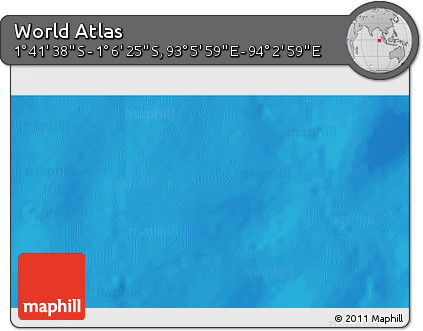 Physical 3D Map of the Area around 1° 24' 2" S, 93° 34' 29" E