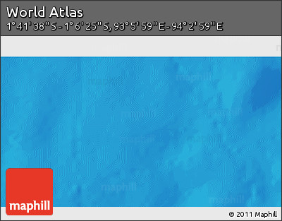 Physical 3D Map of the Area around 1° 24' 2" S, 93° 34' 29" E