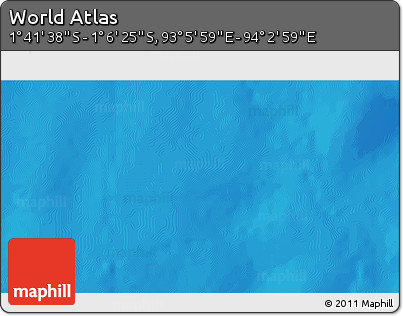 Physical 3D Map of the Area around 1° 24' 2" S, 93° 34' 29" E