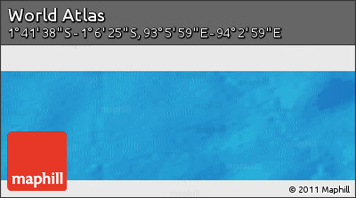 Shaded Relief Panoramic Map of the Area around 1° 24' 2" S, 93° 34' 29" E